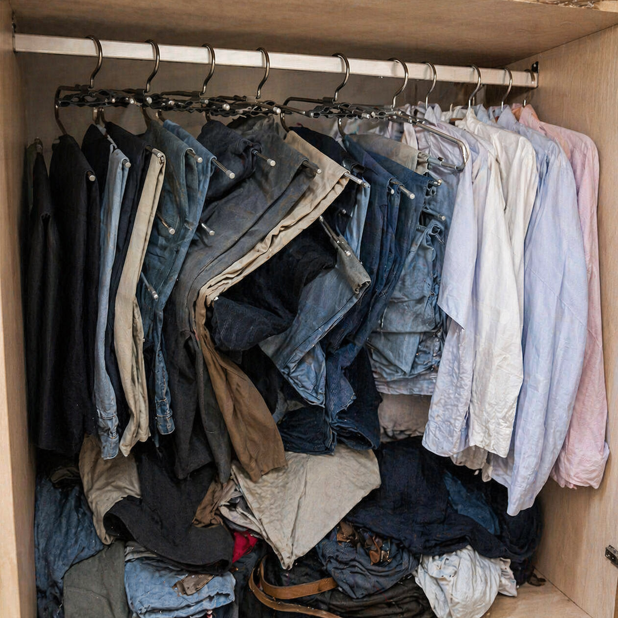 👖 ¡Ahorra espacio al instante - organiza hasta 5 pantalones en 1!