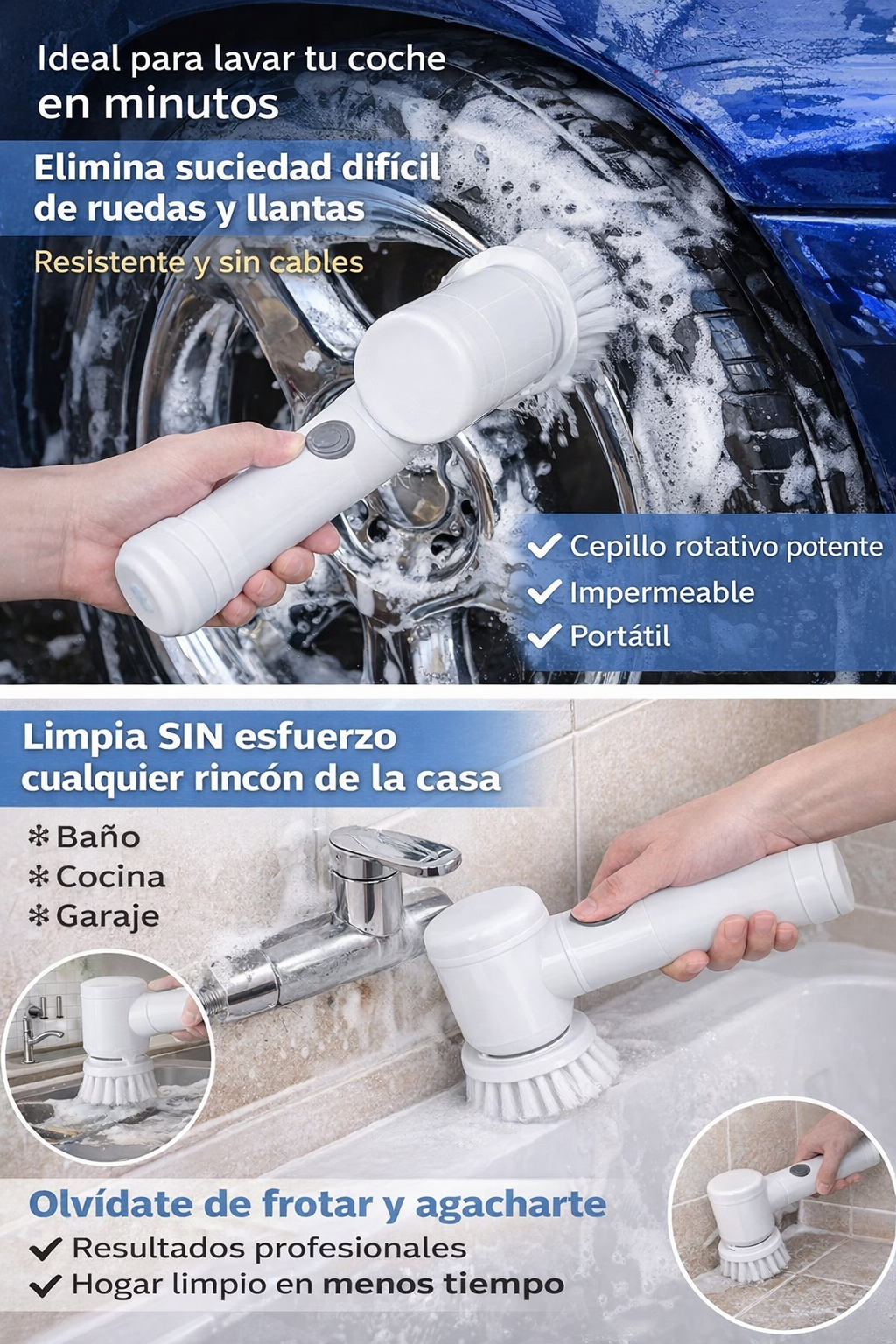 🧽 ¡Limpieza profunda sin esfuerzo!