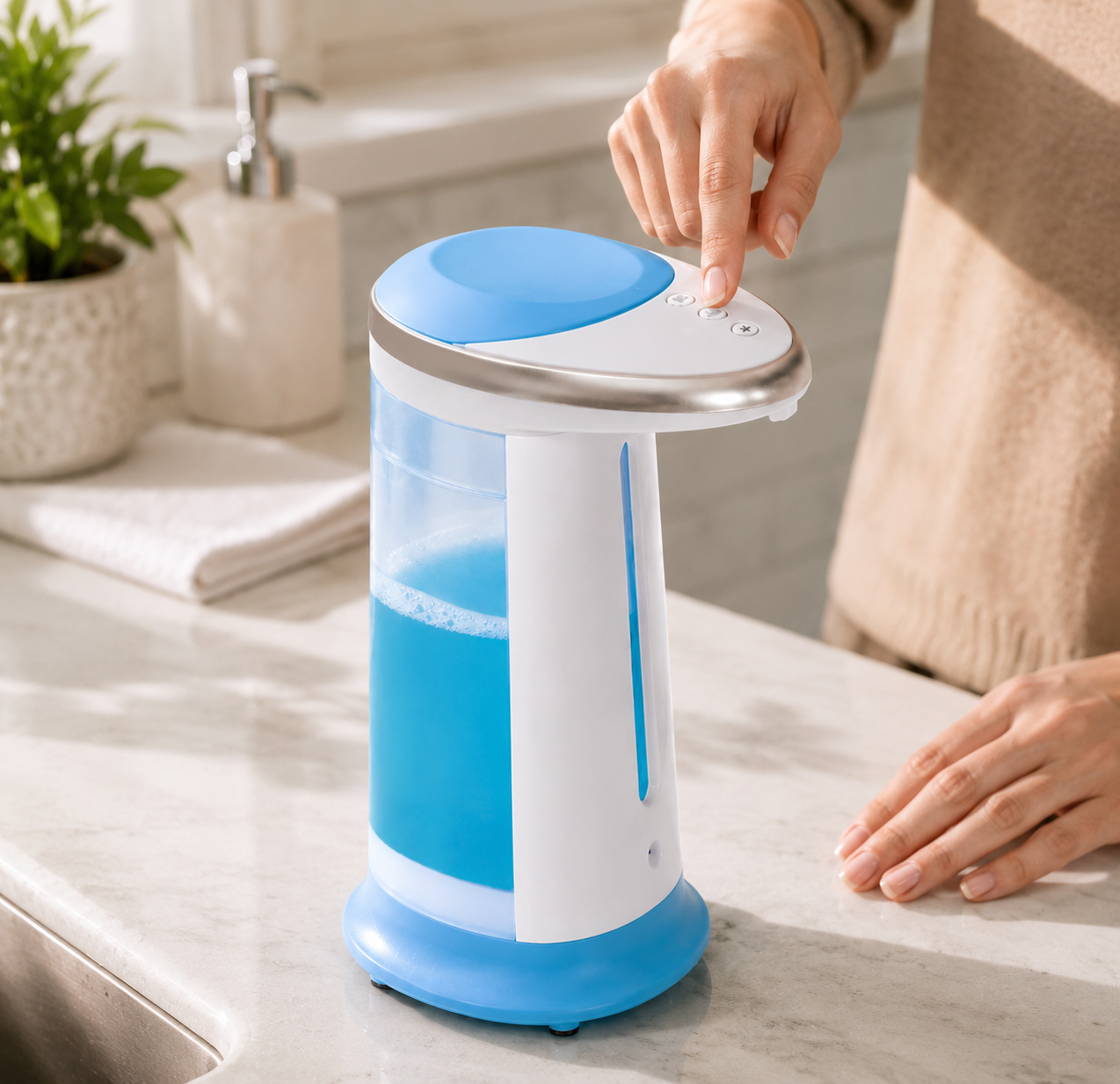 🧼 ¡Higiene en segundos sin tocar nada! Dispensador automático