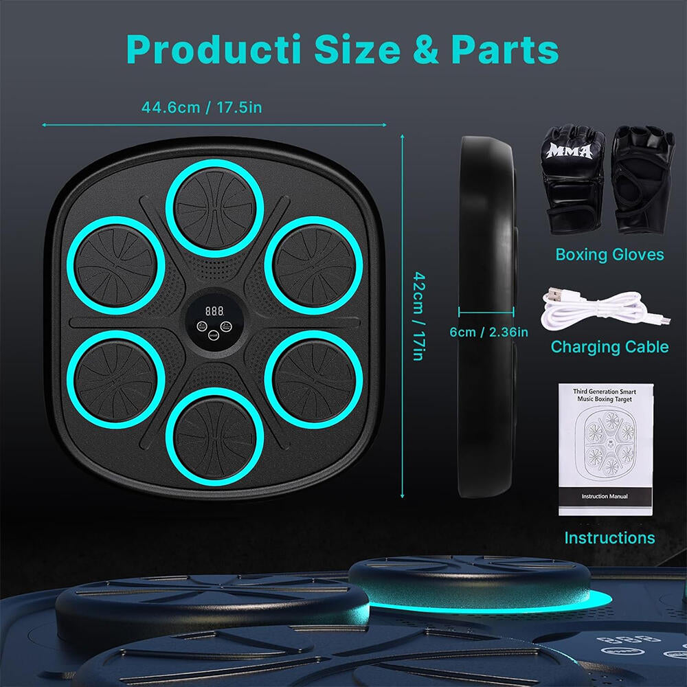 🥊🎧 Máquina de Boxeo Musical Bluetooth – Entrena, quema grasa y libera estrés desde casa