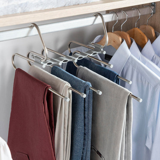 👖 ¡Ahorra espacio al instante - organiza hasta 5 pantalones en 1!